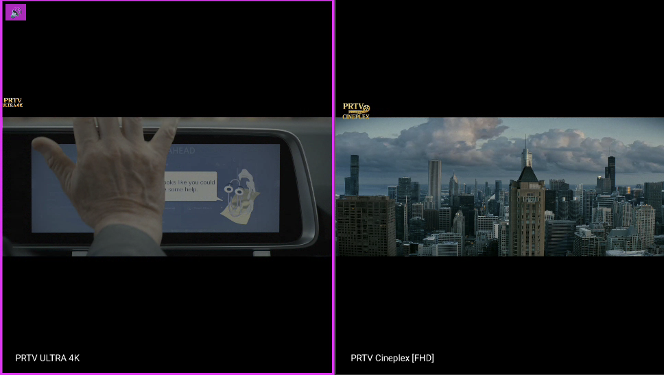 PRTV Neo MultiView — 2 canale simultan
